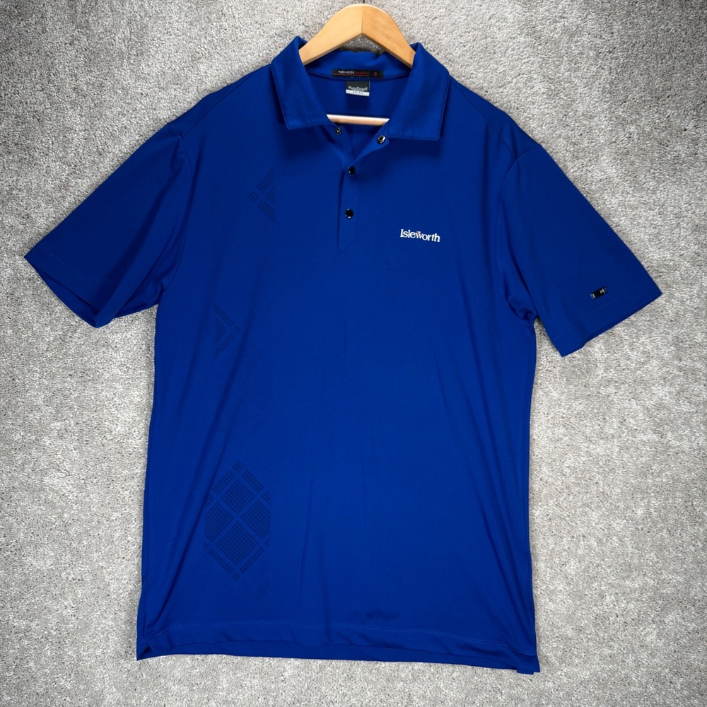 Nike Tiger Woods Collection Isleworth Dri-Fit Golf Polo Shirt Blue Mens Medium